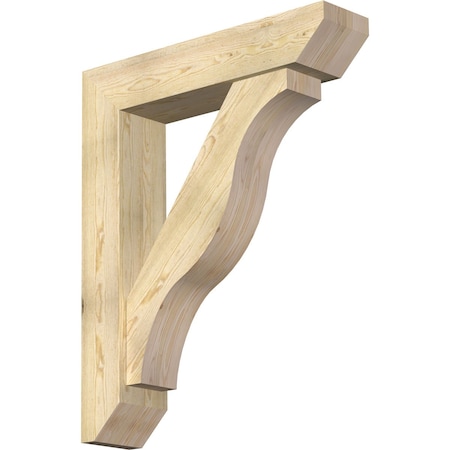 Ekena Millwork Funston Slat Rough Sawn Bracket w/ Offset Brace, Douglas Fir, 8"W x 36"D x 44"H BKT0806X36X44FST06RDF